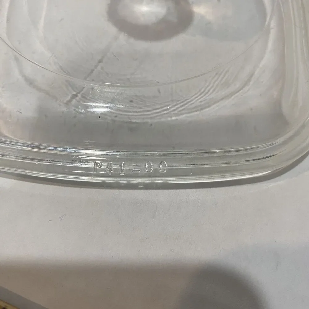 Petite Pan Pyrex Glass Lid P-41-GC for Corning Ware A-6 Square 5”